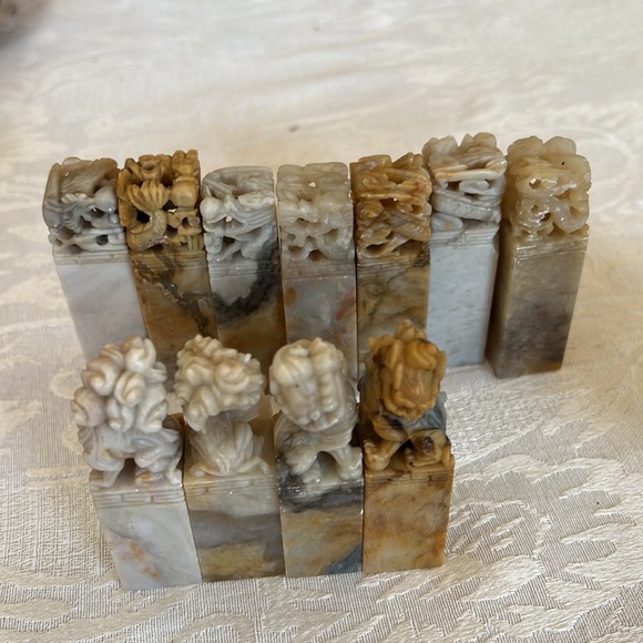 Vintage Carving Chinese Stone Seal Stamps - Picture 1 of 8